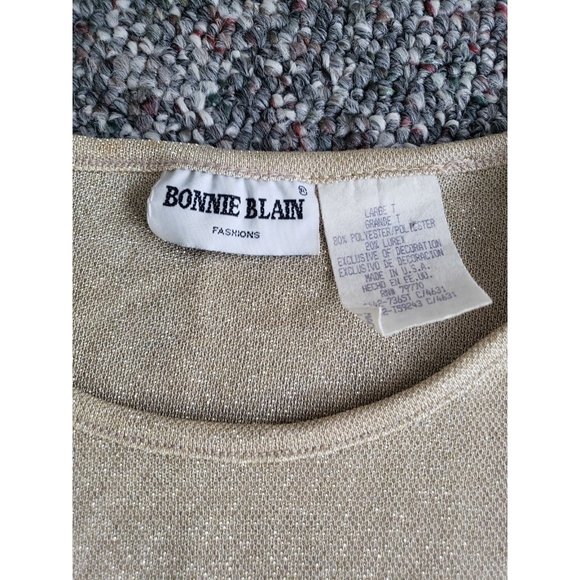 90s/Y2K Gold Sparkly Tee - Picture 3 of 3